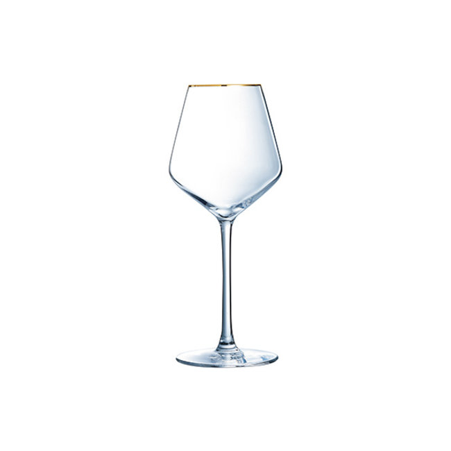 Eclat Ultime - Verres à vin avec bordure dorée - 38cl - (lot de 8).