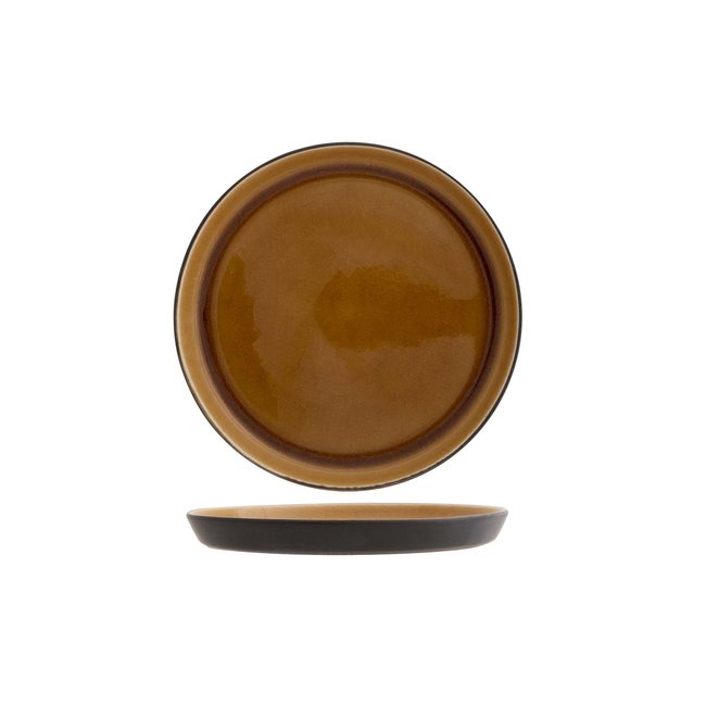 C&T Tallina-Brown - Apero plate - D12cm - Ceramic - (set of 6)