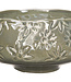 Cosy @ Home Bowl Flowers Lustre Finish Gray-green 16x16xh8cm Round Stoneware