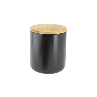 C&T Pot Apero Noir D10xh12cm Ceramique+couvercle Bambou