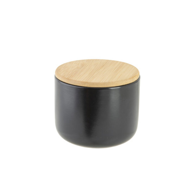 C&T Apero Bowl Black D10xh8cm Ceramic +lidbamboe