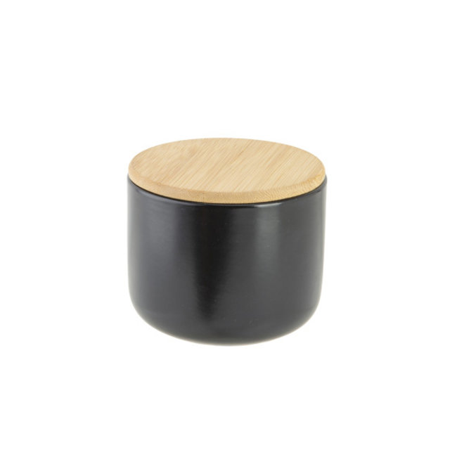 C&T Pot Apero Noir D10xh8cm Ceramique+couvercle Bambou