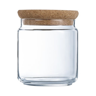 Luminarc Pure Jar - Aufbewahrungsglas mit Korkdeckel - 0,75 L - Glas - (3er-Set)