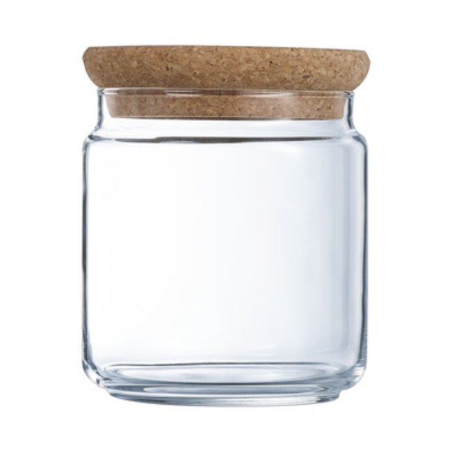 Luminarc Pure Jar - Aufbewahrungsglas mit Korkdeckel - 0,75 L - Glas - (3er-Set)
