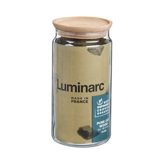 Luminarc Pure Jar - Voorraadpot met Houten Deksel - 1,5L - Glas - (Set van 3)*