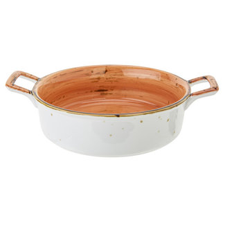 C&T Brisbane Orange Casserole D15,2xh4cmwith 2 handles D15.2-20xh4-5cm