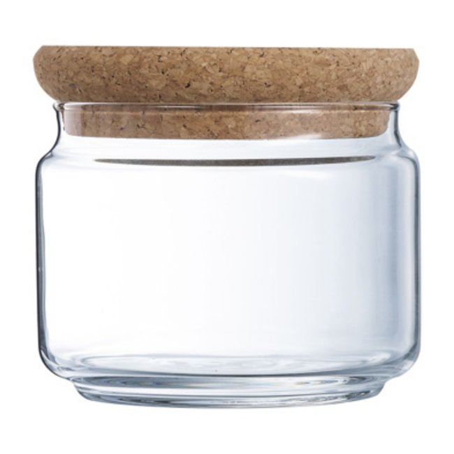 Luminarc Pure Jar - Aufbewahrungsglas mit Korkdeckel - 0,5 l - Glas - (3er-Set)
