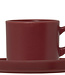 C&T Tower - Raspberry Red - Cup And Plate - Ceramic - (Set of 6)