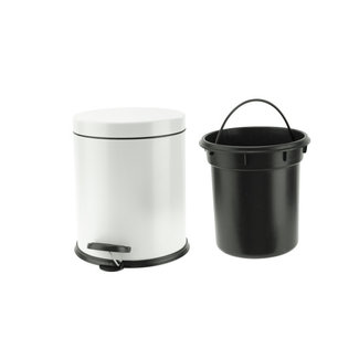 C&T Wasty Pedal Bin White 3l D18,5xh24cm