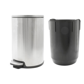 C&T Wasty Pedal Bin Alu 12l D25xh35cm Roundstainless Steel