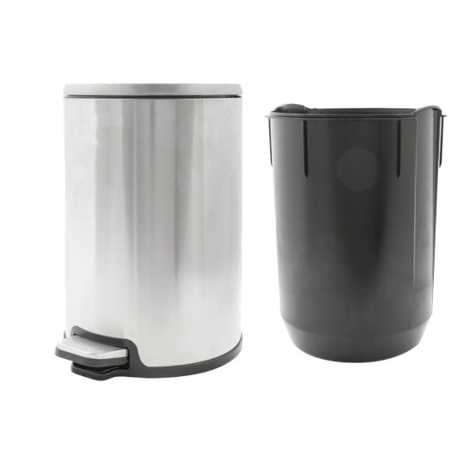 C&T Wasty Pedal Bin Alu 12l D25xh35cm Roundstainless Steel