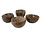 C&T Cocnut Bowl Set4 Brown 20-25clpolished