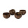 C&T Coconut Bowl Set4 Brown 35-50clpolished