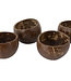 C&T Coconut Bowl Set4 Brown 35-50clpolished