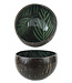 C&T Coconut Bowl Brownn-black-green Leave 35-50cl Polished (set of 6)