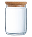 Luminarc Pure-Jar - Storage Jar - Cork Lid - 1 Liter - Glass - (Set of 6)