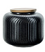 C&T Dakota-Black - Storage Jar With Wooden Lid - 1,13 Liter - (Set of 2)