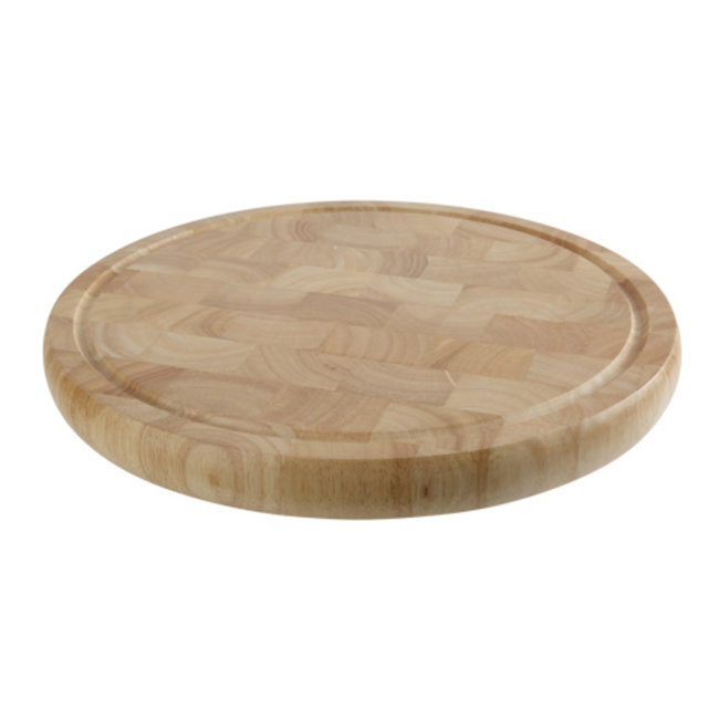 C&T Cutting Board With Grooved33xh3cm Roundrubberwood