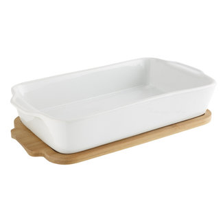 C&T Plat A Four Blanc 30x18xh6,8cm Ceramique