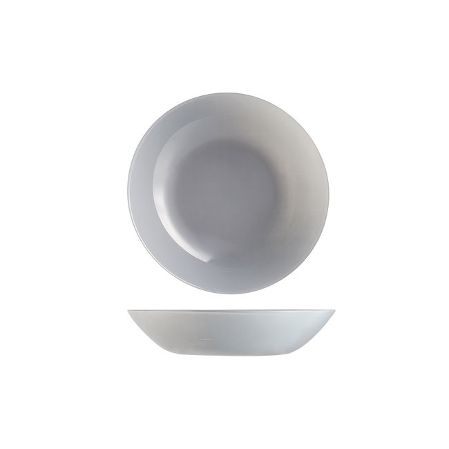 Luminarc Arty Brume - Deep Plate - Gray - D20cm - Glass - (set of 6)
