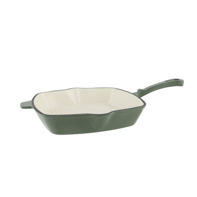 C&T Frying pan Gloss green28.5x42.5xh7.2cm Cast iron