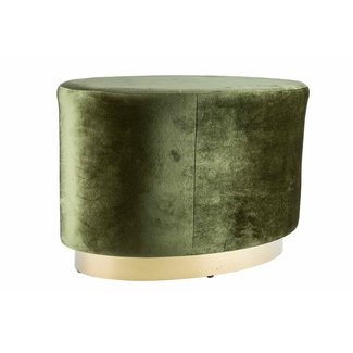 Cosy @ Home Pouf Velours Green 60x35xh38cm Wood