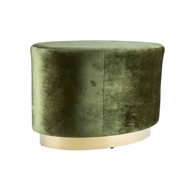 Cosy @ Home Pouf Velours Green 60x35xh38cm Wood