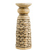 Cosy @ Home Candle Holder Woven Beige 9,5x9,5xh20,5cm Round Cement (set of 2)