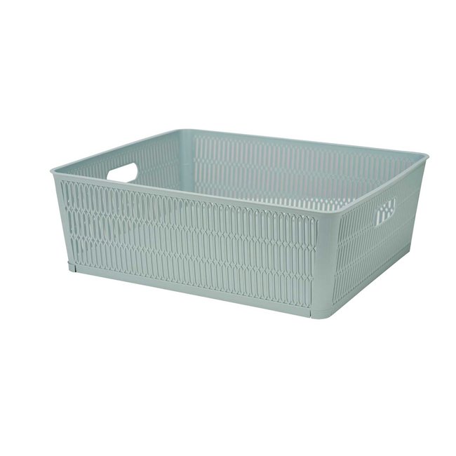 C&T Storage Basket Green 12l Stackable&nestable 38.1x33xh12.7cm