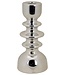 Cosy @ Home Candle Holder Stacked Silver 9,3x9,3xh20,2cm Round Ceramic (set of 2)