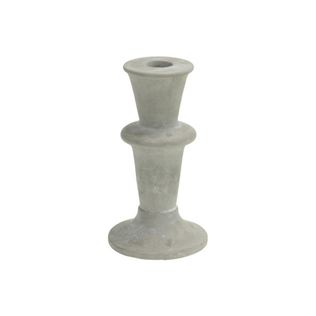 Cosy @ Home Candle Holder Grey 9,6x9,6xh17,5cm Round Cement (set of 2)