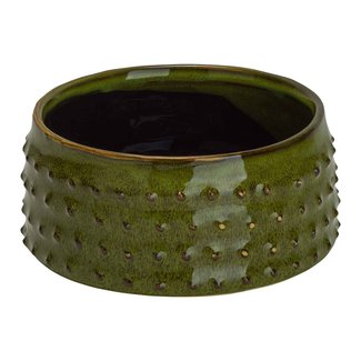 Cosy @ Home Bol Glazed Embossed Dots Vert 15,5x15,5xh7cm Rond Gres