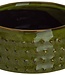 Cosy @ Home Bol Glazed Embossed Dots Vert 15,5x15,5xh7cm Rond Gres