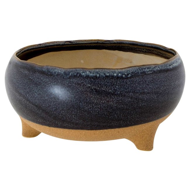 Cosy @ Home Bowl On Feet Grey Blue 20x20xh9,5cm Round Stoneware