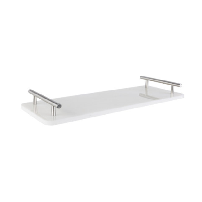 C&T Tray Marmre Avec Poignets Argent40x14xh4.9cm