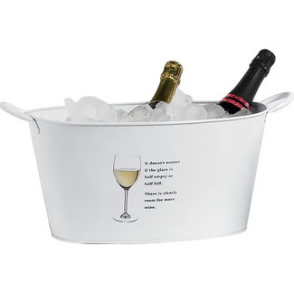 C&T Party Wine Bucket White Oval 39.5x24xh20