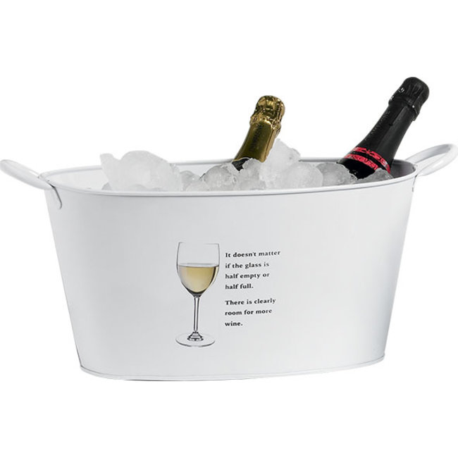 C&T Party Wine Bucket White Oval 39.5x24xh20