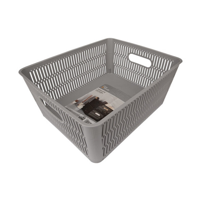 C&T Panier De Rangement Gris 5,8l Empilableet EmboÎtable 23x28,2xh12cm