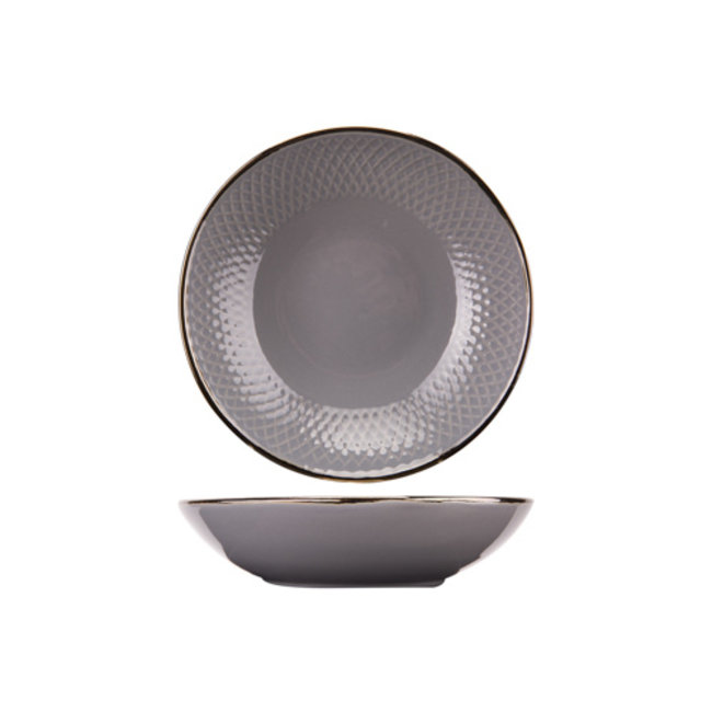 C&T Kp-Ravenna-Grey - Deep Plates - D20,5xh5cm - Ceramic - (set of 6)