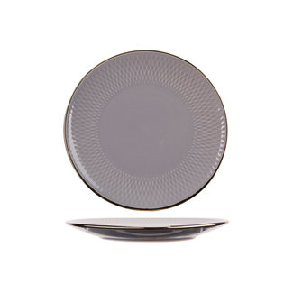 C&T KP-Ravenna-Grey - Dessert plates - D19.5cm - Ceramic - (Set of 6)