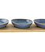 C&T Kp Servierbrett 31x11xh4cm Bambus + 3 Bowls Ceramic Blue