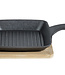 C&T Cast Iron Grill Pan With Steel Coated 15x15x2cm - Bamboo Base Kp