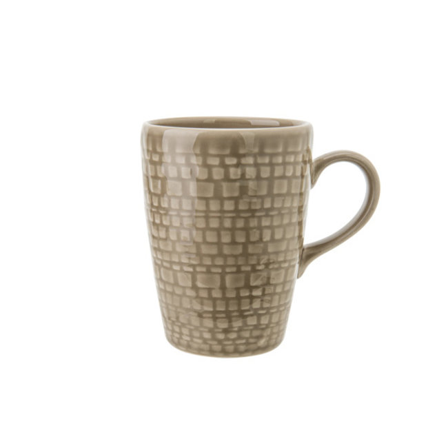 C&T Portugal-Taupe - Cups - 30cl - D9xh12cm - Ceramic - (Set of 6)