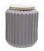 Cosy @ Home Jar With Wooden Cover Grey Porcelaind14.5xh16cm