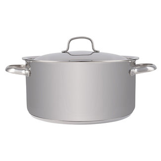 C&T Daily - Casserole Avec Couvercle - D24xh12cm - Acier Inoxydable