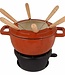 C&T Fontestic Fondue Set  Rust D18cm Cast Iron With 6 Forks