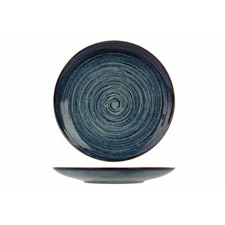 C&T Atlantis Circle - Assiette Plate Bleue D27,5xh3,6cm Lot De 4