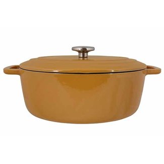 C&T Fontestic Oval Cast Iron Cooking Pot Amber 31x24xh12cm