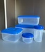 ELGO Aufbewahrungsbox für Lebensmittel – quadratisch – blauer Deckel – 11 Stück – BPA-frei