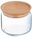 Luminarc Pure Jar - Pot de rangement avec couvercle en bois - 0,50L - Verre - (Ensemble de 6).